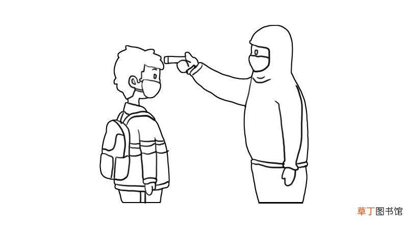 校园防疫简笔画 校园防疫的画法