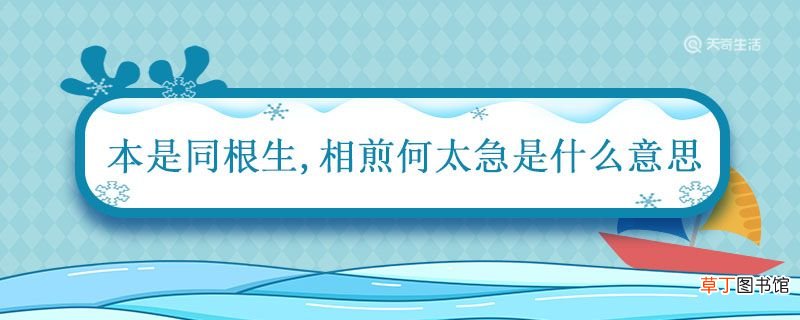 本是同根生相煎何太急是什么意思 本是同根生相煎何太急的理解