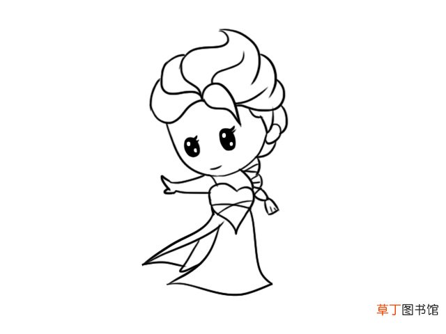 冰雪公主怎么画