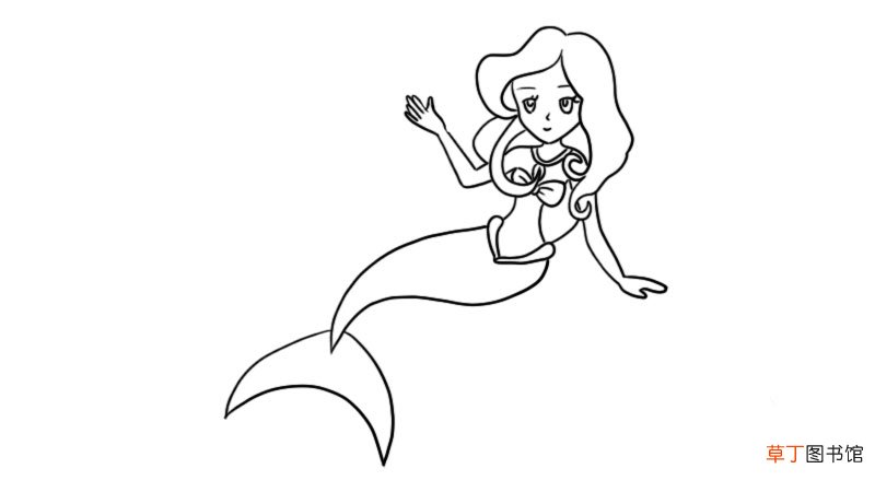 美人鱼简笔画 美人鱼的画法