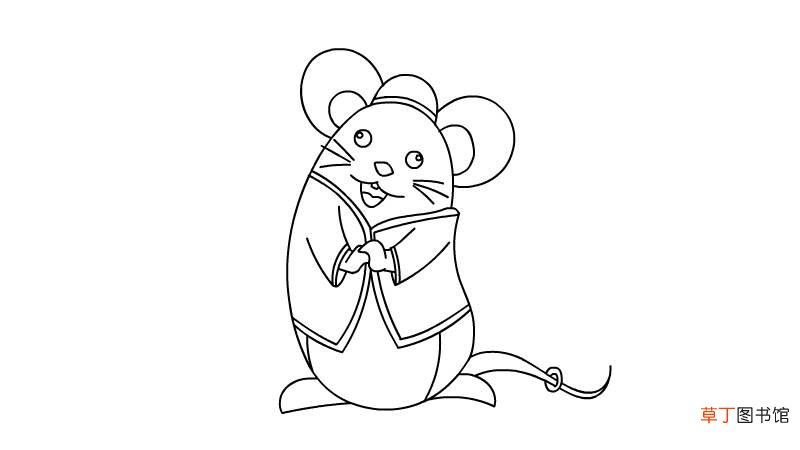 拜年老鼠简笔画
