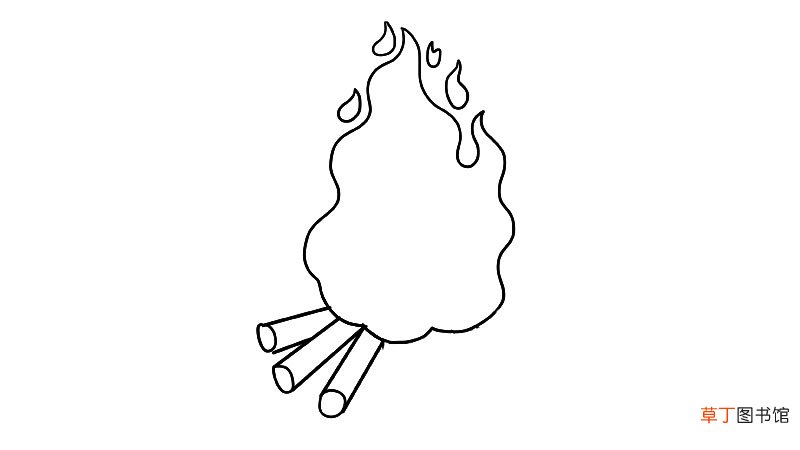 篝火简笔画画法篝火简笔画步骤
