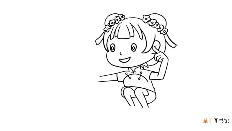新春放鞭炮的小孩简笔画