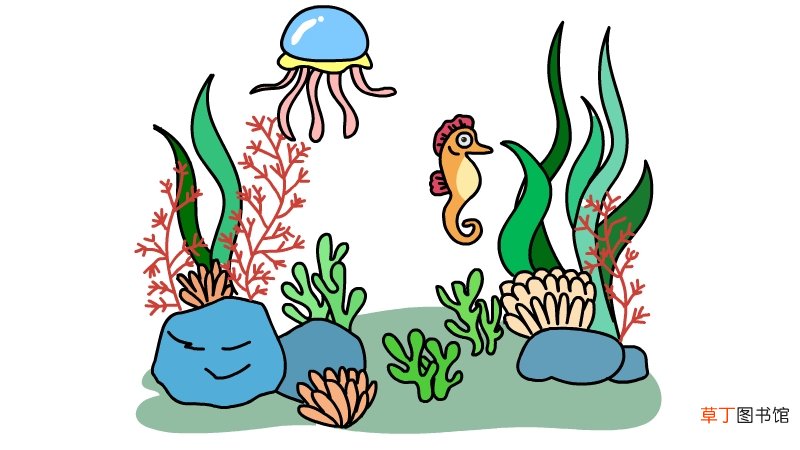海底世界简笔画的画法海底世界简笔画的步骤