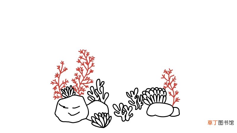 海底世界简笔画的画法海底世界简笔画的步骤