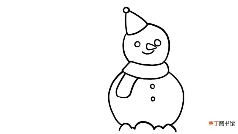 小男孩堆雪人简笔画