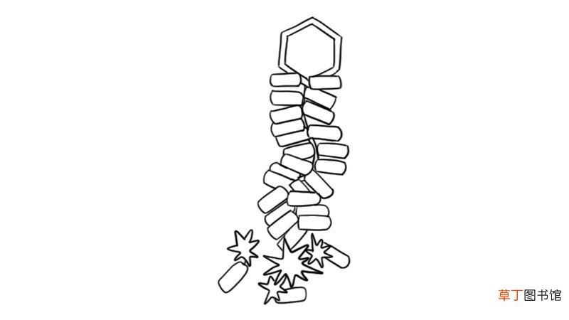新春红色鞭炮简笔画