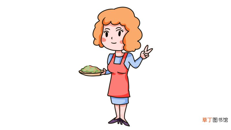 我的妈妈是厨师简笔画怎么画我的妈妈是厨师简笔画画法