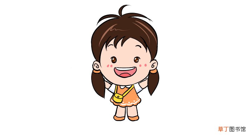 扎双马尾的小女孩简笔画 扎双马尾的小女孩简笔画画法