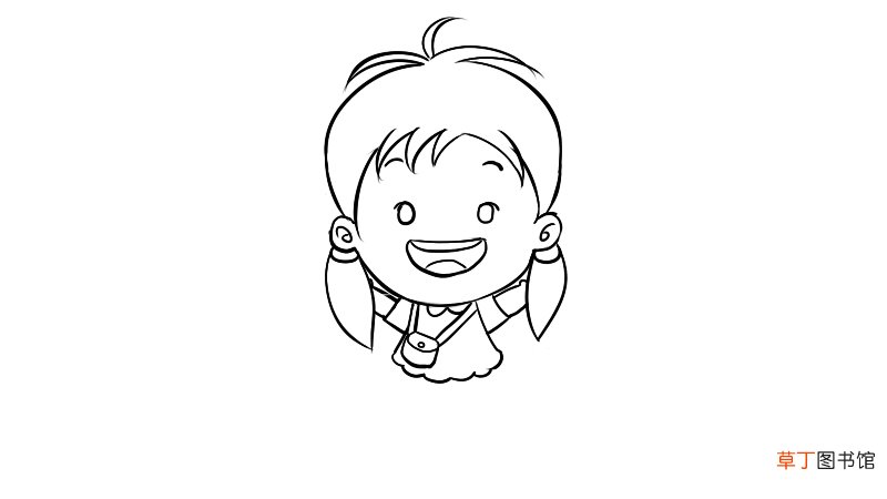 扎双马尾的小女孩简笔画 扎双马尾的小女孩简笔画画法