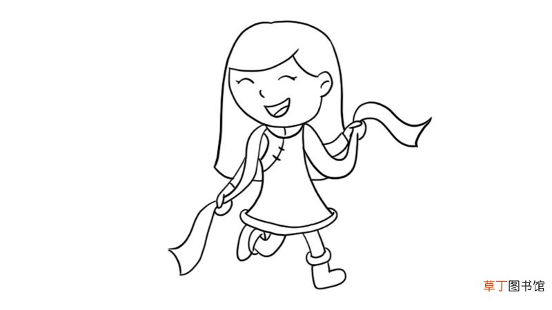新春扭秧歌的小孩简笔画