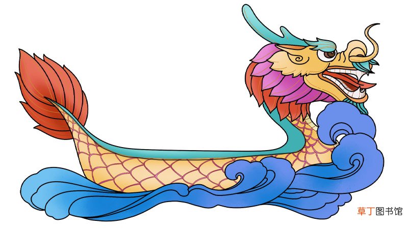 龙舟的简笔画画法龙舟的简笔画步骤