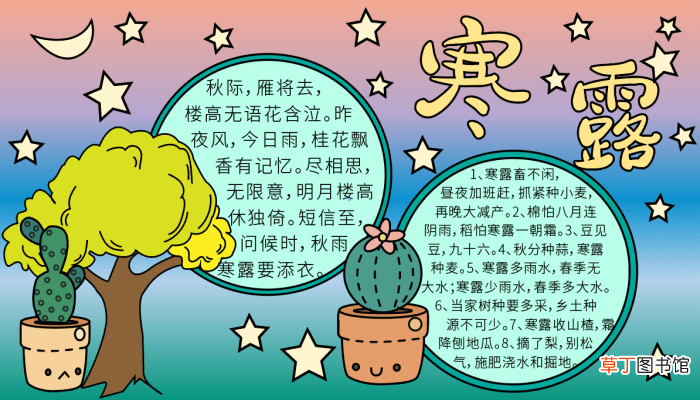 寒露手抄报获奖 寒露的手抄报怎么画