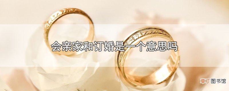 会亲家和订婚是一个意思吗