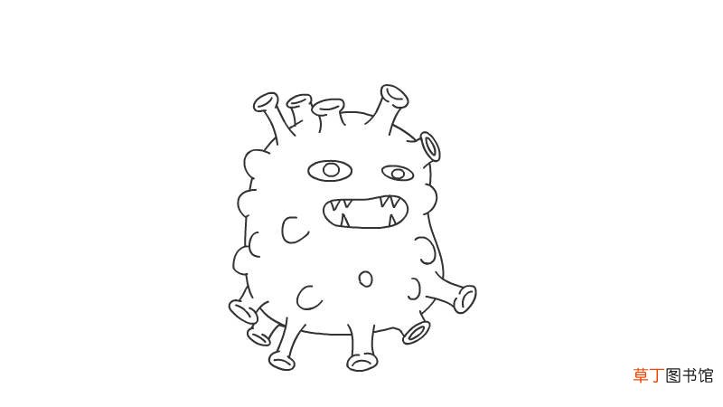 怎么画冠状病毒简笔画