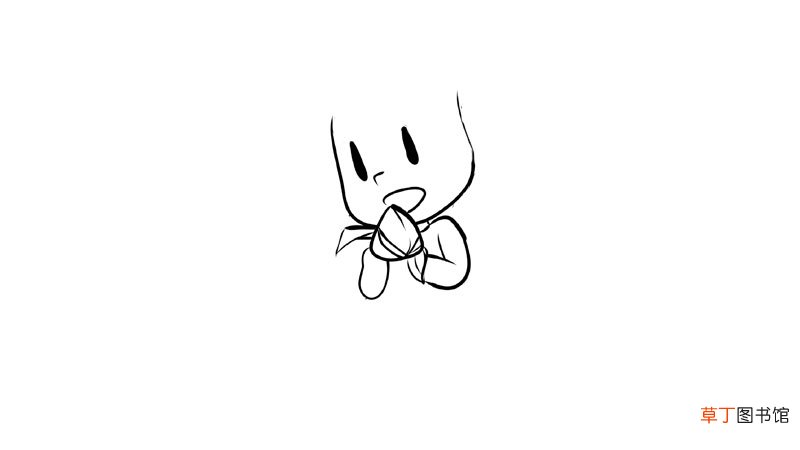 吃粽子的小女孩简笔画怎么画