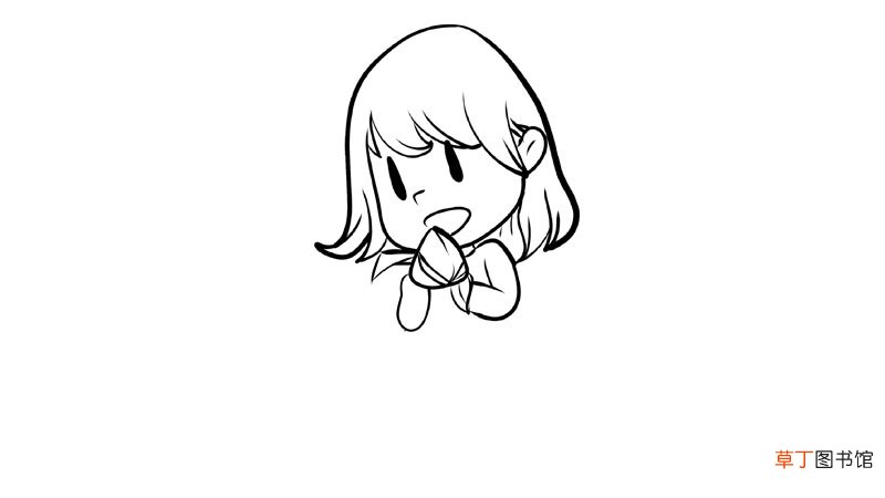 吃粽子的小女孩简笔画怎么画
