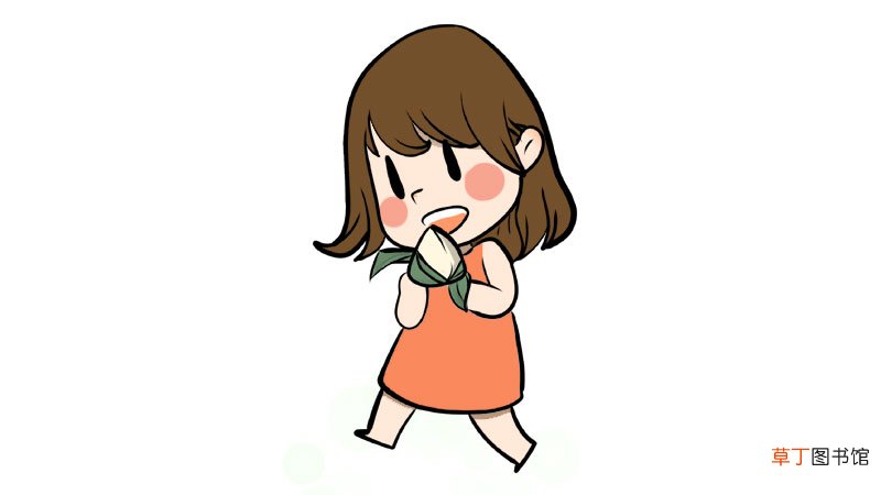 吃粽子的小女孩简笔画怎么画