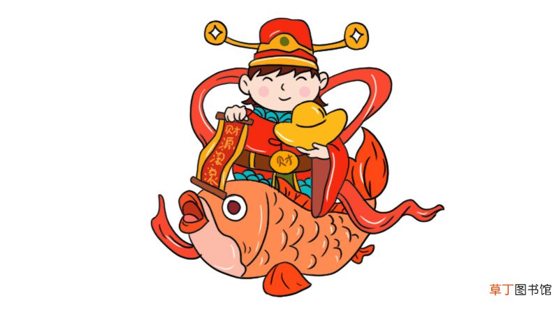 财源滚滚年画简笔画