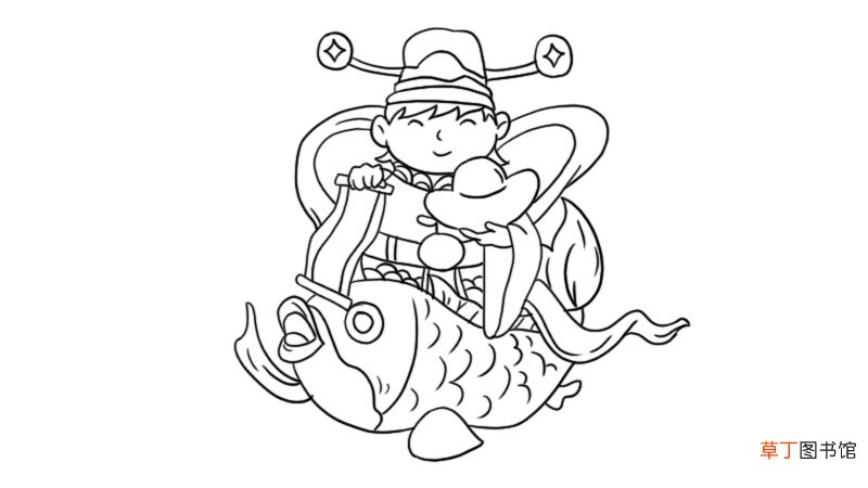 财源滚滚年画简笔画
