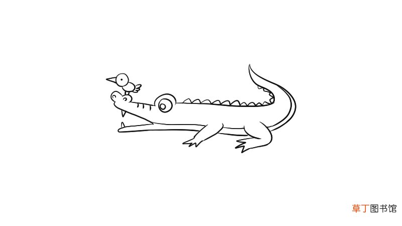 爬行动物鳄鱼简笔画 爬行动物鳄鱼简笔画怎么画