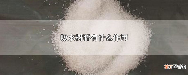 吸水树脂有什么作用