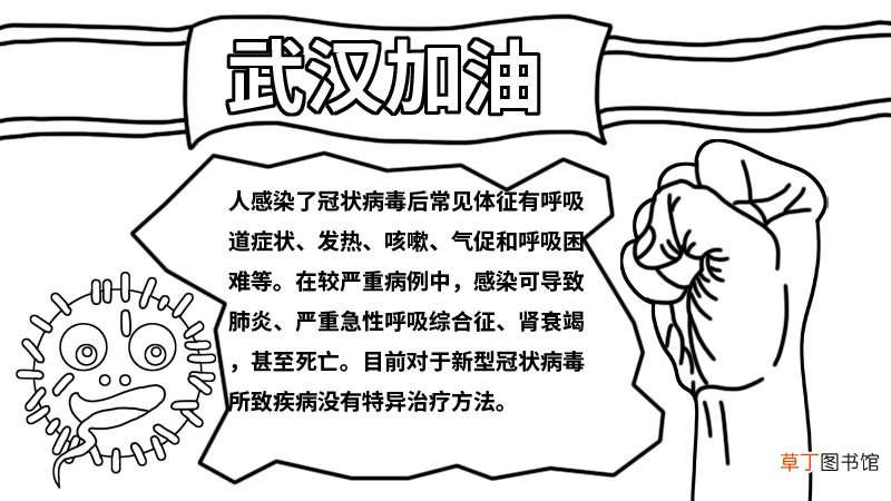 新型冠状病毒武汉加油中国加油手抄报内容 新型冠状病毒武汉加油中国加油手抄报画法