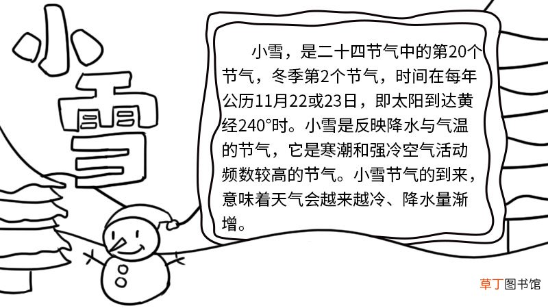 小雪节气手抄报的画法 小雪节气手抄报怎么画