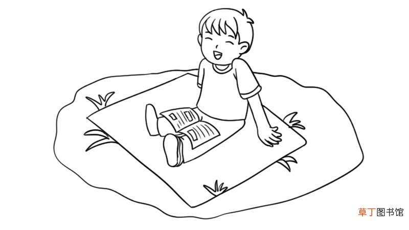 清明节小孩踏青简笔画