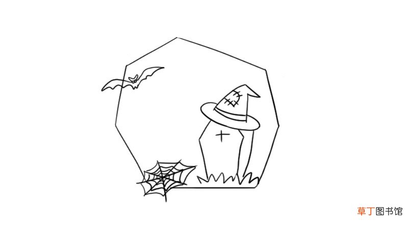 墓碑巫帽简笔画