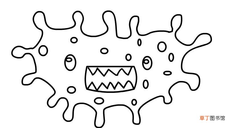 新型冠状病毒简笔画步骤 新型冠状病毒简笔画