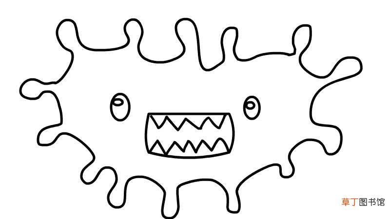 新型冠状病毒简笔画步骤 新型冠状病毒简笔画