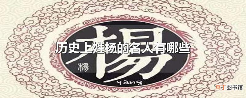 历史上姓杨的名人有哪些