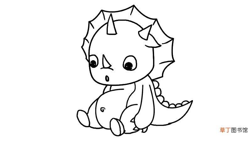 三角龙简笔画 三角龙怎么画