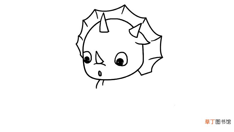 三角龙简笔画 三角龙怎么画