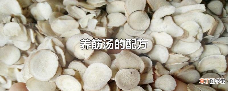 养筋汤的配方