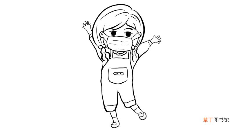 小女孩戴口罩简笔画怎么画小女孩戴口罩简笔画教程