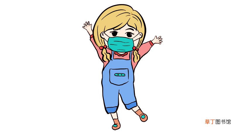 小女孩戴口罩简笔画怎么画小女孩戴口罩简笔画教程