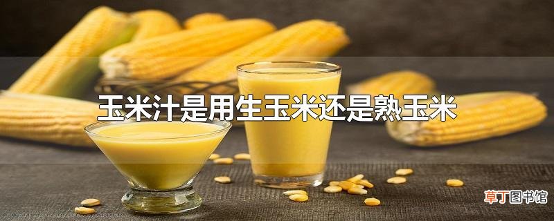 玉米汁是用生玉米还是熟玉米