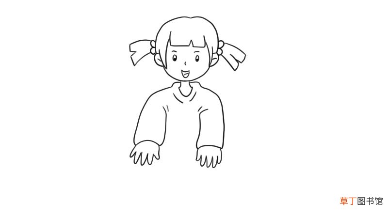 元宵节 做汤圆的小女孩简笔画
