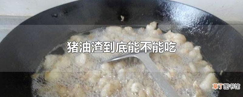 猪油渣到底能不能吃