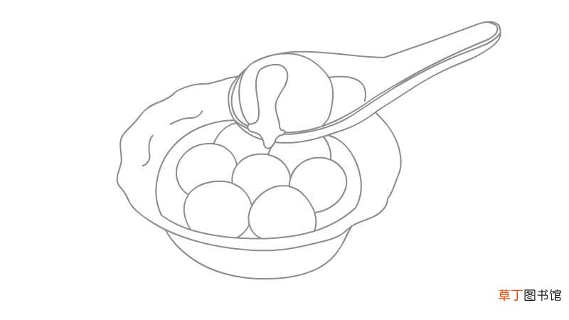 元宵汤圆简笔画