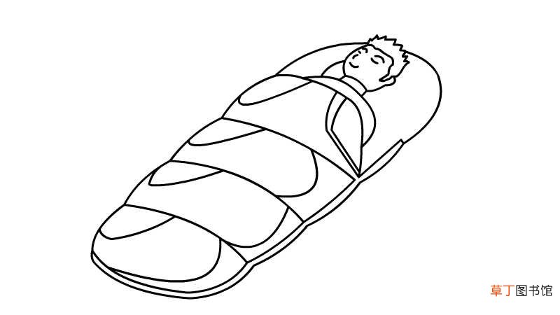 睡袋简笔画 睡袋的画法