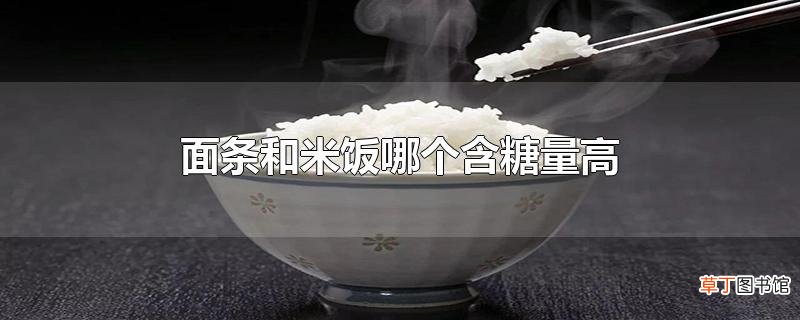 面条和米饭哪个含糖量高