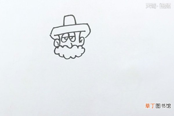 带草帽老爷爷简笔画
