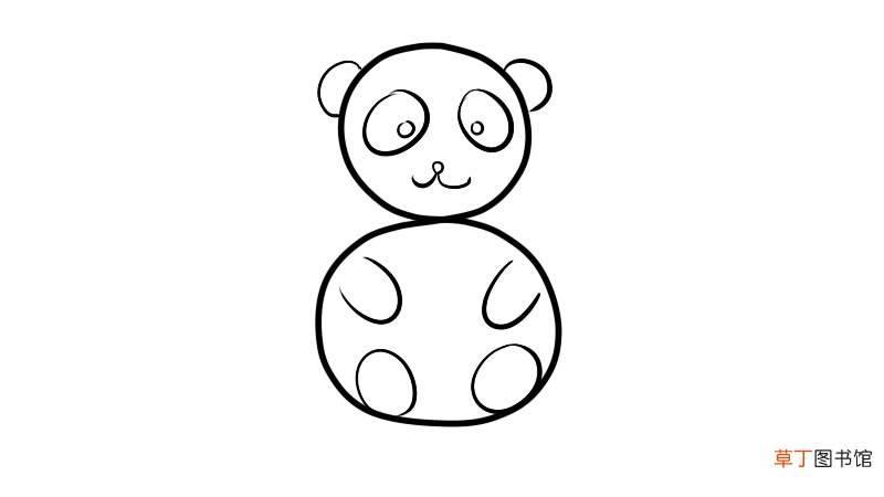 用数字画动物之熊猫简笔画画法