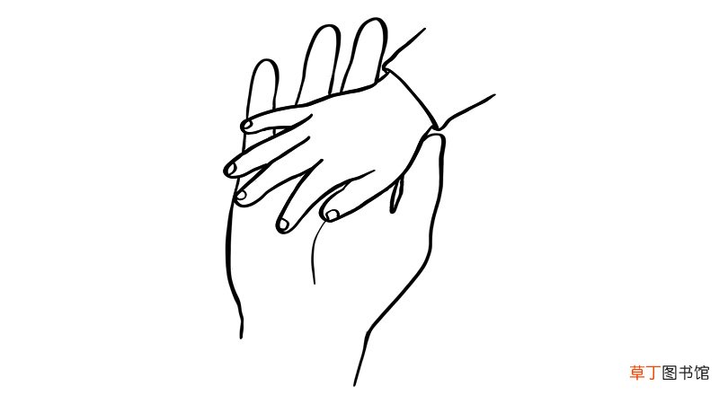 大手拉小手简笔画