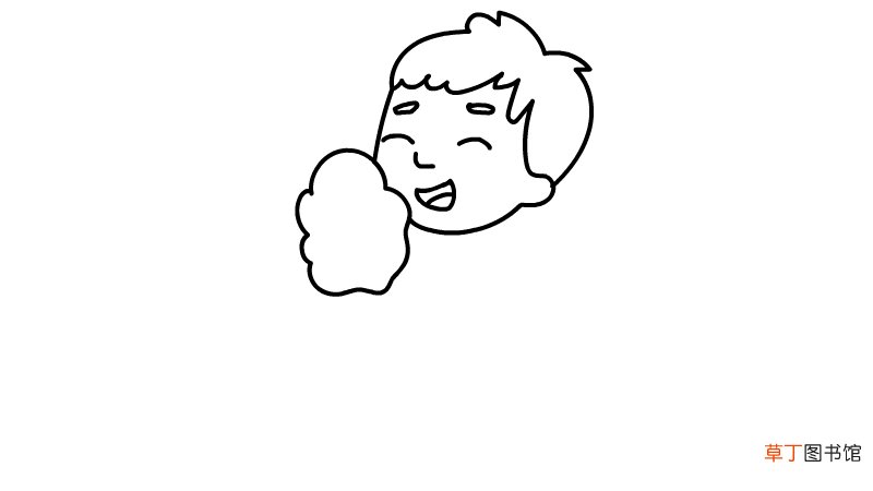 吃棉花糖的小男孩简笔画怎么画