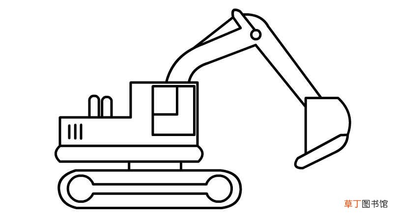 挖机简笔画的画法挖机简笔画的步骤