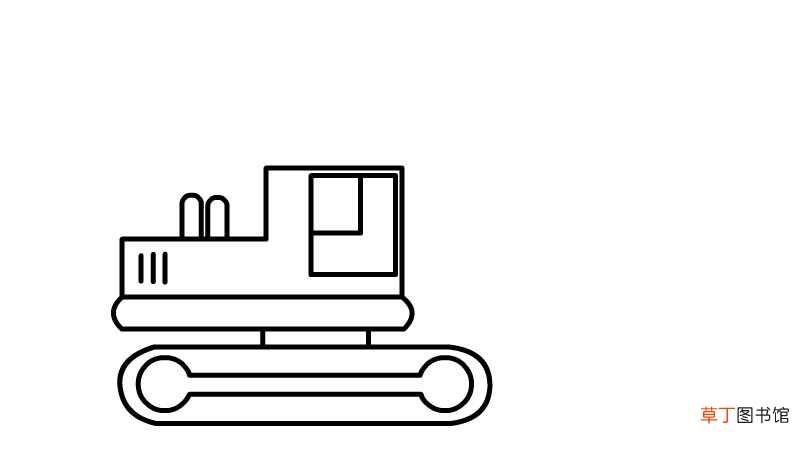 挖机简笔画的画法挖机简笔画的步骤